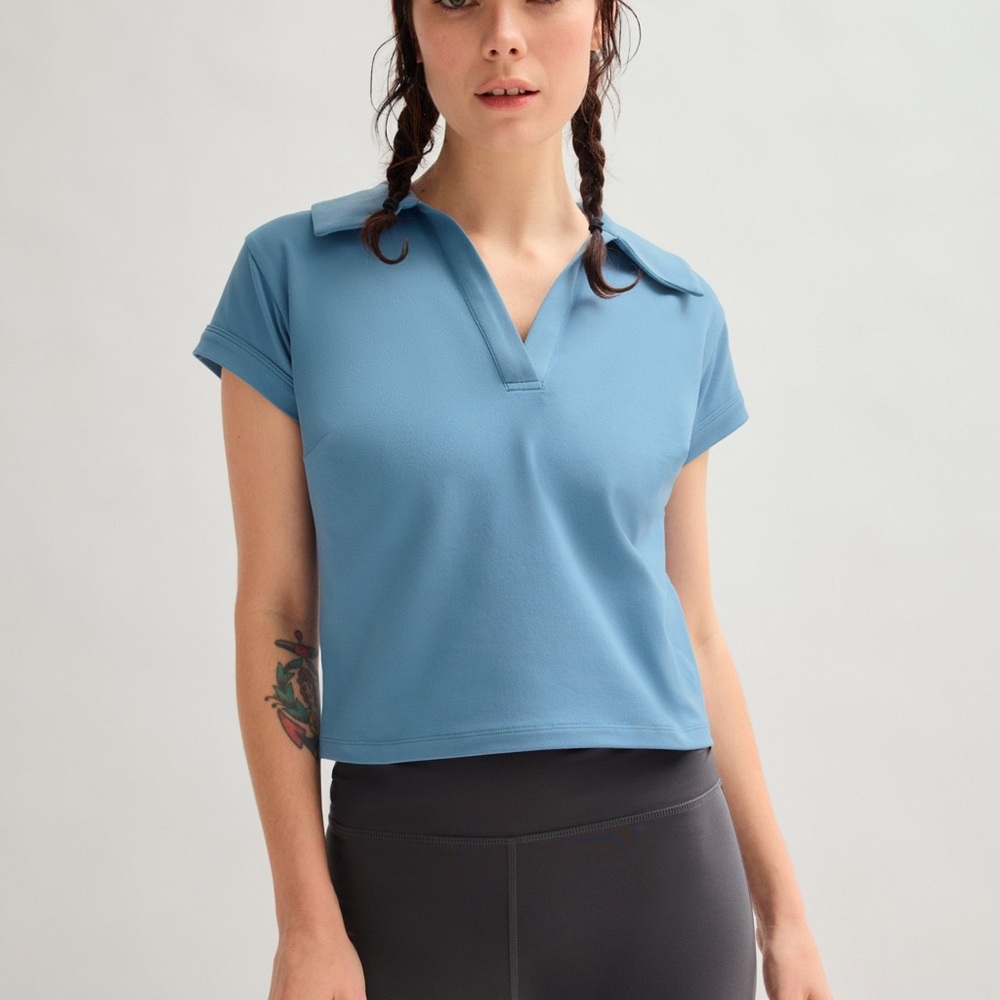 Girlfriend Collective Tahoe ReSet Polo Shirt - M